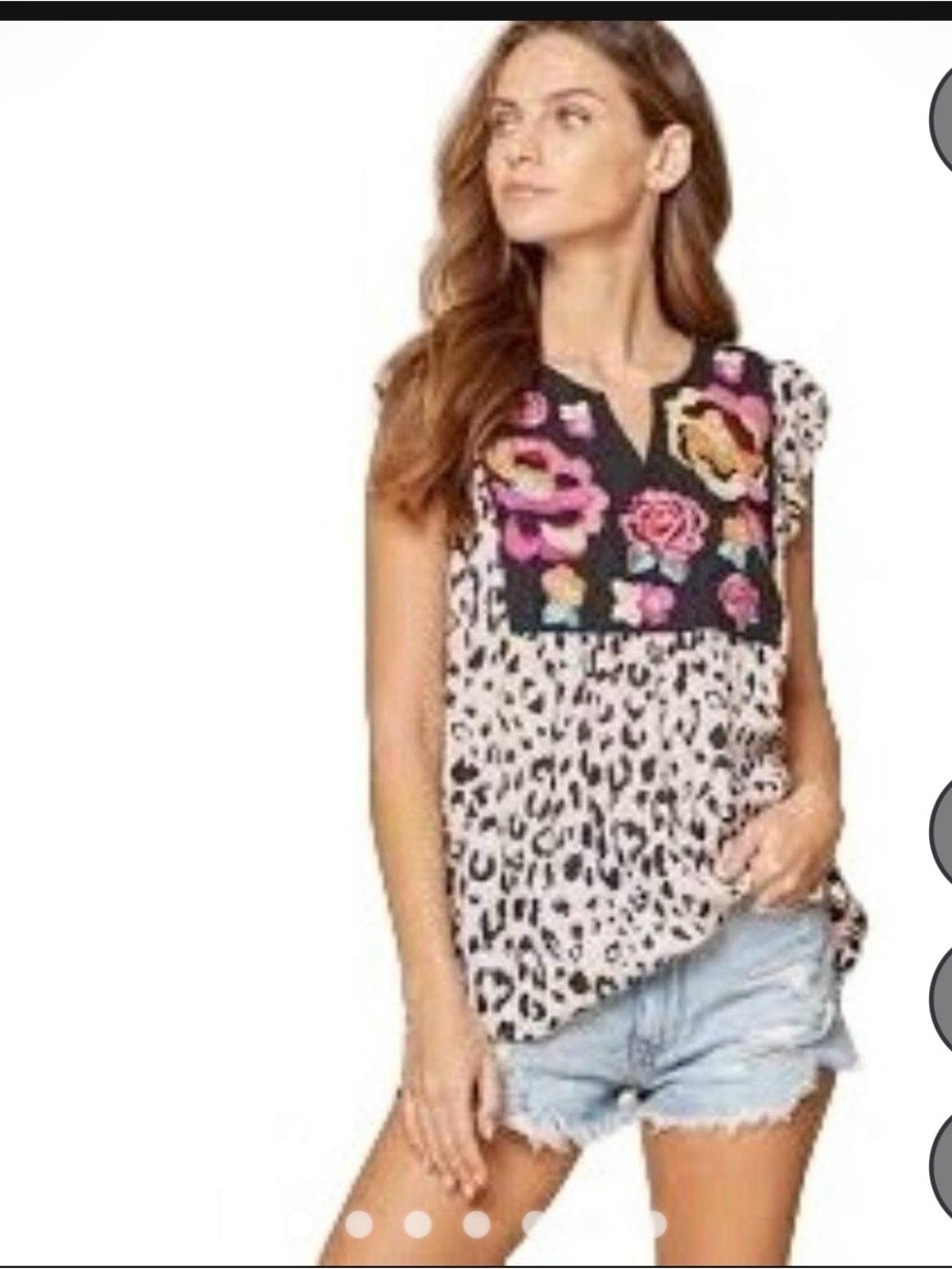 Savanna Jane embroidered flutter sleeve top size medium